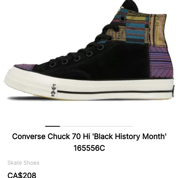 Men's Size 10.5 - Converse Chuck 70 Hi 'Black History Month' 165556C - Picture 7 of 7